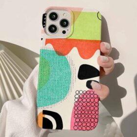 Soyut Renkler Deseni Tasarımlı Silikon Telefon Kılıfı