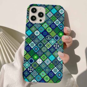 Yeşil Konseptli İran Desenli Tasarımlı Silikon Telefon Kılıfı