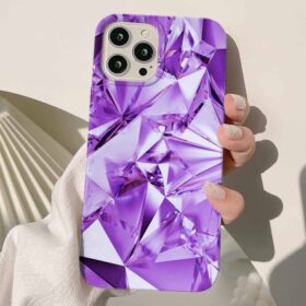 Pembe Parıltılı Tasarımlı Silikon Telefon Kılıfı