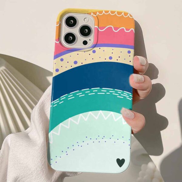 Soyut Şekiller Deseni Tasarımlı Silikon Telefon Kılıfı