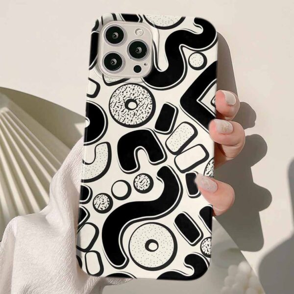 Donat Doodle Pattern Tasarımlı Silikon Telefon Kılıfı