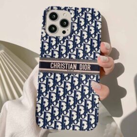 Lacivert Dior Deseni Tasarımlı Silikon Telefon Kılıfı