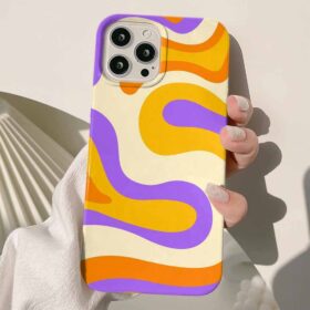Renkli Soyut Çizgiler Tasarımlı Silikon Telefon Kılıfı