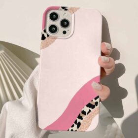 Pembe Soyut Hayvan Deseni Tasarımlı Silikon Telefon Kılıfı