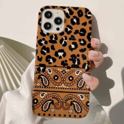 Yarı Leopar Yarı Astec Deseni Tasarımlı Silikon Telefon Kılıfı