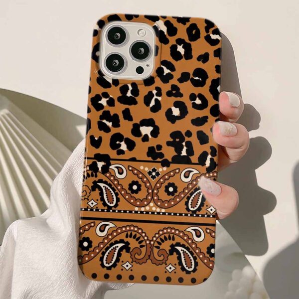 Yarı Leopar Yarı Astec Deseni Tasarımlı Silikon Telefon Kılıfı