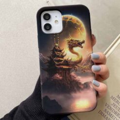 Geleneksel Çin Ejderhası Tasarımlı Silikon Telefon Kılıfı