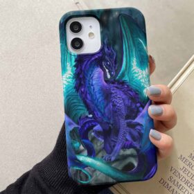 Asil Mor Ejderha Tasarımlı Silikon Telefon Kılıfı