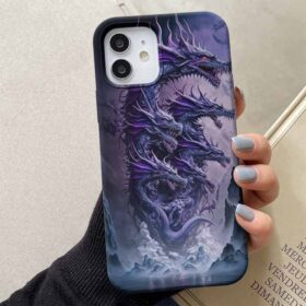 Mor Ejderhalar Birliği Tasarımlı Silikon Telefon Kılıfı