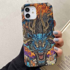 Boynuzlu Motif Ejderha Tasarımlı Silikon Telefon Kılıfı