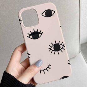Basit Gözler Tasarımlı Silikon Telefon Kılıfı