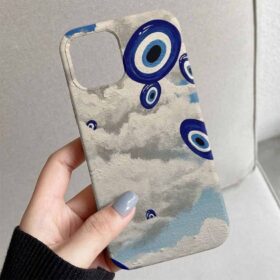 Gökyüzündeki Nazar Boncukları Tasarımlı Silikon Telefon Kılıfı