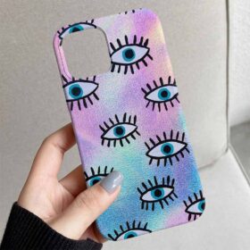 Gökkuşağı Üzerindeki Gözler Tasarımlı Silikon Telefon Kılıfı