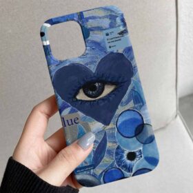 Mavi Kalp Gözü Tasarımlı Silikon Telefon Kılıfı