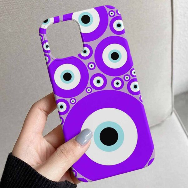Mor Nazar Boncukları Tasarımlı Silikon Telefon Kılıfı