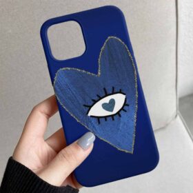 Mavi Kalpli Göz Tasarımlı Silikon Telefon Kılıfı