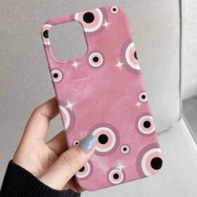 Pembe Partili Nazar Tasarımlı Silikon Telefon Kılıfı