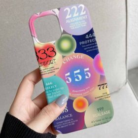 Renkli Numeroloji Tasarımlı Silikon Telefon Kılıfı