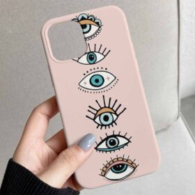 Sıralı Renkli Gözler Tasarımlı Silikon Telefon Kılıfı