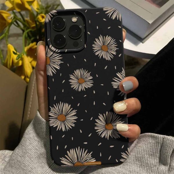 Yaprak Döken Papatya Tasarımlı Silikon Telefon Kılıfı