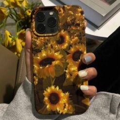 Parlayan Ayçiçekleri Tasarımlı Silikon Telefon Kılıfı