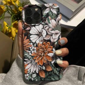 Renkli Çiçekler Tasarımlı Silikon Telefon Kılıfı