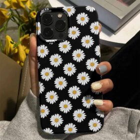Papatya Kolaj Tasarımlı Silikon Telefon Kılıfı