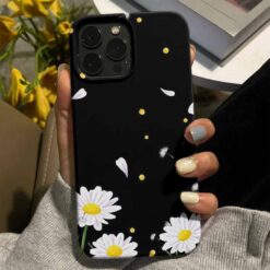 Yaprağı Düşen Papatyalar Tasarımlı Silikon Telefon Kılıfı