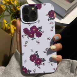 Bordo Güller Tasarımlı Silikon Telefon Kılıfı