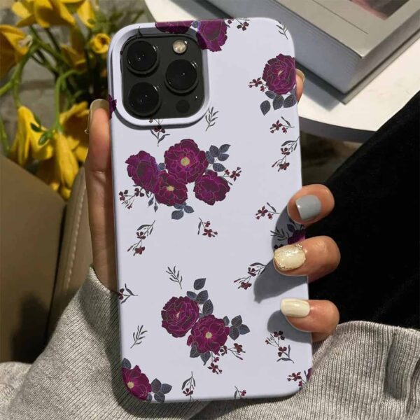 Bordo Güller Tasarımlı Silikon Telefon Kılıfı