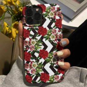 Zikzak Çiçek Deseni Tasarımlı Silikon Telefon Kılıfı