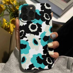 Soyut Çiçek Çizimleri Tasarımlı Silikon Telefon Kılıfı