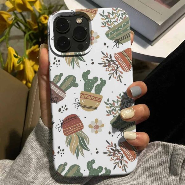 Saksıda Kaktüs Tasarımlı Silikon Telefon Kılıfı
