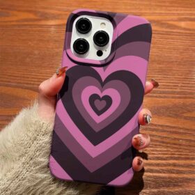 Pembe Siyah Retro Kalpler Tasarımlı Silikon Telefon Kılıfı