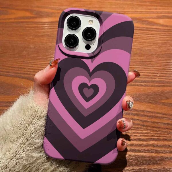 Pembe Siyah Retro Kalpler Tasarımlı Silikon Telefon Kılıfı