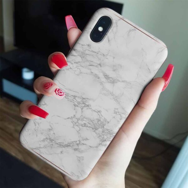 Yoğun Gri Geçişli Mermer Baskılı  Silikon Telefon Kılıfı