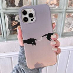 Yarım Ay Aşkın Yaratılışı Baskılı Silikon Telefon Kılıfı