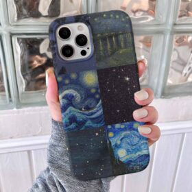 Popüler Van Gogh Eserleri Kolaj Baskılı Silikon Telefon Kılıfı