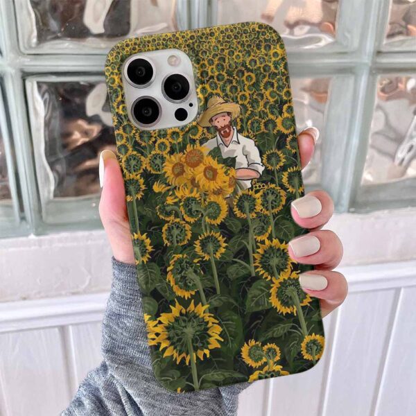 Ayçiçeği Tarlasında Van Gogh Baskılı Silikon Telefon Kılıfı