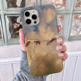 Gökyüzünde Ademin Yaratılışı Baskılı Silikon Telefon Kılıfı