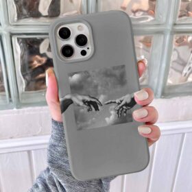 Bulutlu Ademin Yaratılışı Baskılı Silikon Telefon Kılıfı