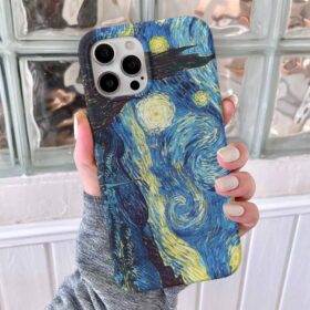 Yandan Yıldızlı Geceler Baskılı Silikon Telefon Kılıfı