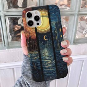 Van Gogh Kolajı Baskılı Silikon Telefon Kılıfı