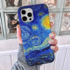 Yıldızlı Geceler Baskılı Silikon Telefon Kılıfı