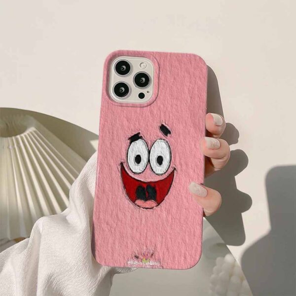 Patrick Yağlı Boya Tasarımlı Pembe Renkli Silikon Telefon Kılıfı