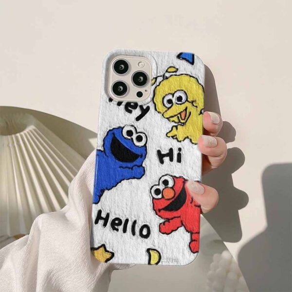 Hey Hi Hello Sesame Street Baskılı Renkli Silikon Telefon Kılıfı