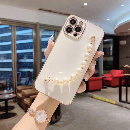 Bilek Geçmeli Parlak Zincirli Silikon Telefon Kılıfı