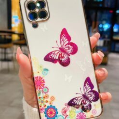 Kelebek Desenli Parlak Silikon Telefon Kılıfı