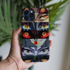 Demon Slayer Karakterleri Gözleri Baskılı Tasarımlı Silikon Telefon Kılıfı