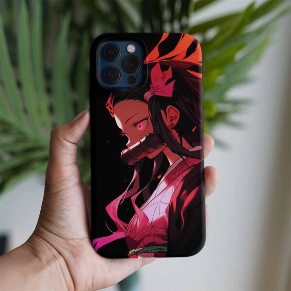 Demon Slayer Düşünceli Nezuko Baskılı Tasarımlı Silikon Telefon Kılıfı